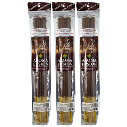 7 African Musk Scent Aroma Fusion 19" Jumbo Incense, 10-Stick Pack