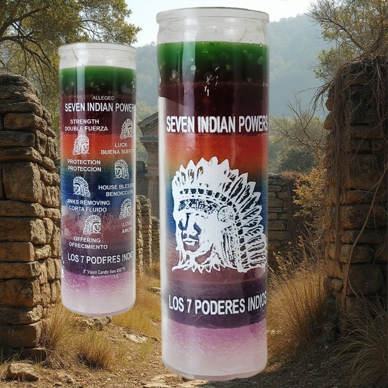 7 Day Candle, Seven Indian Powers (7 Color)