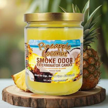 Pineapple Coconut 4" Odor Exterminator Glass Jar Candle 13oz