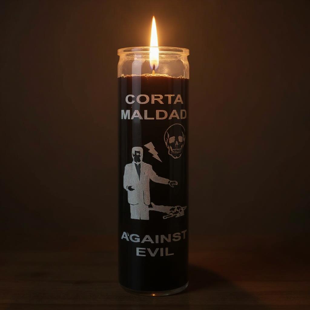 7 Day Candle, Against Evil (Black)