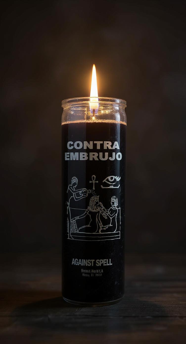 7 Day Candle, Against Spell (Black)