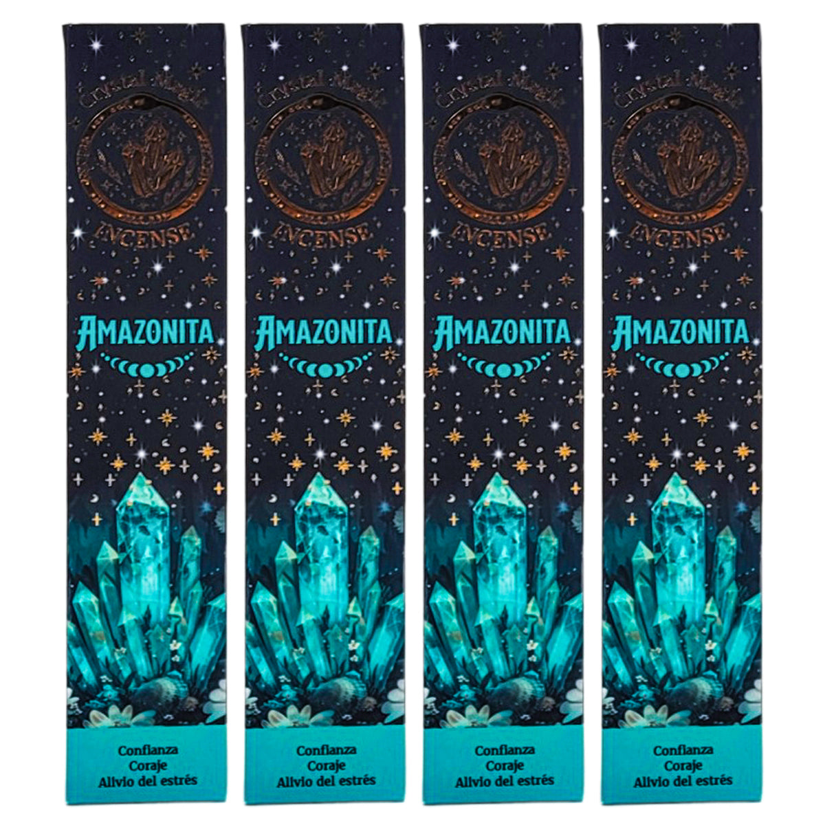 Amazonite 15g 8" Incense Pack + Crystals, by Crystal Magic Incense