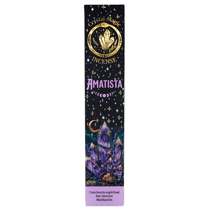 Amethyst 15g 8" Incense Pack + Crystals, by Crystal Magic Incense