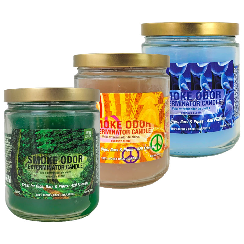 ASSORTED 4" Odor Exterminator Glass Jar Candles 13oz