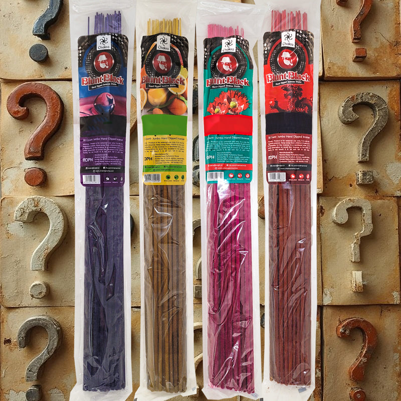 4-Pack Assorted 19" Jumbo Blunt Black Incense