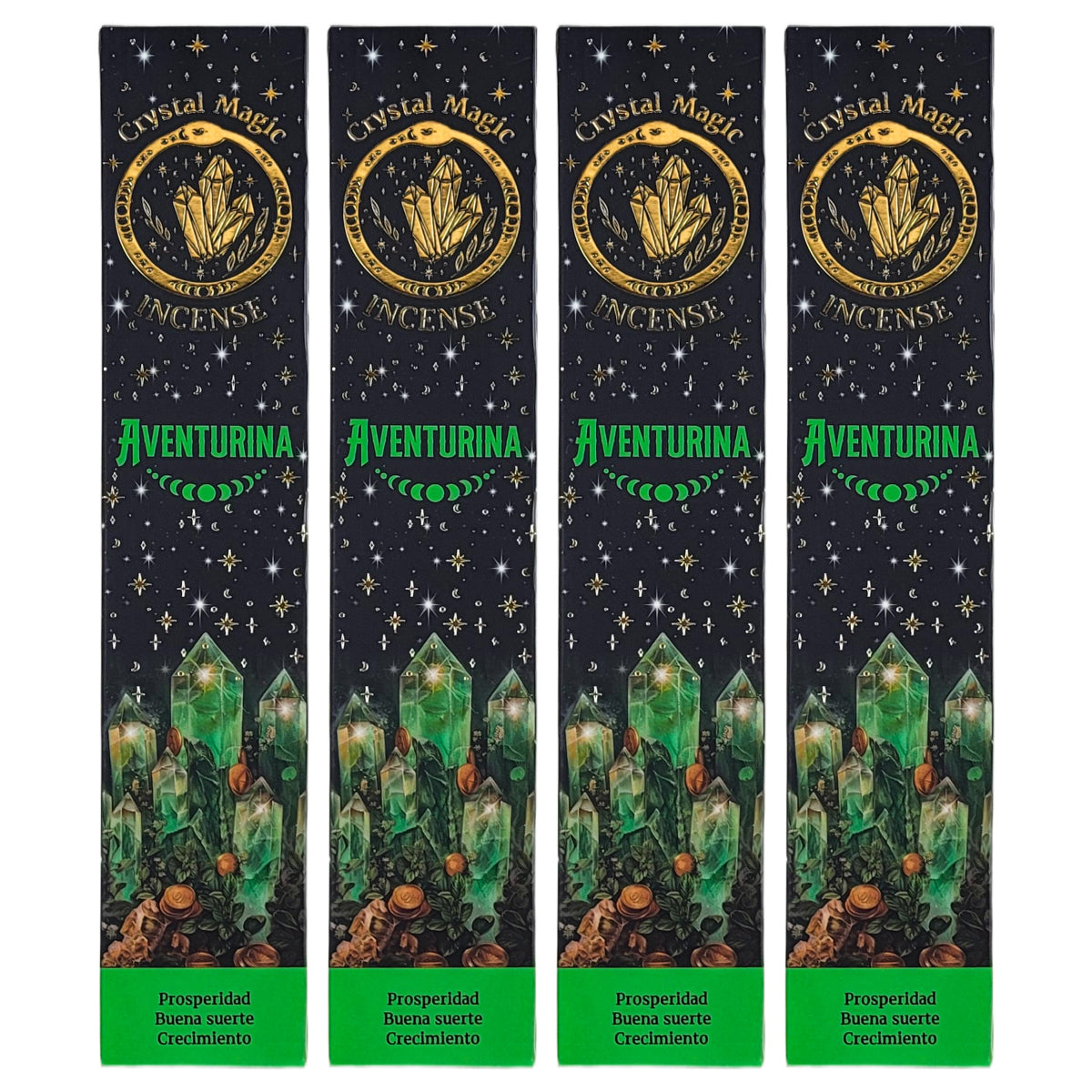 Aventurine 15g 8" Incense Pack + Crystals, by Crystal Magic Incense