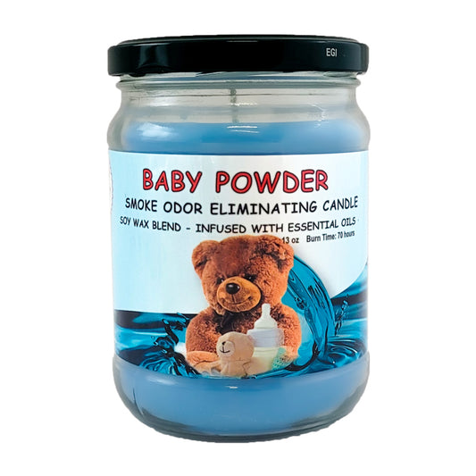 Baby Powder 5" Blunteffects Odor Eliminating Glass Jar Candle