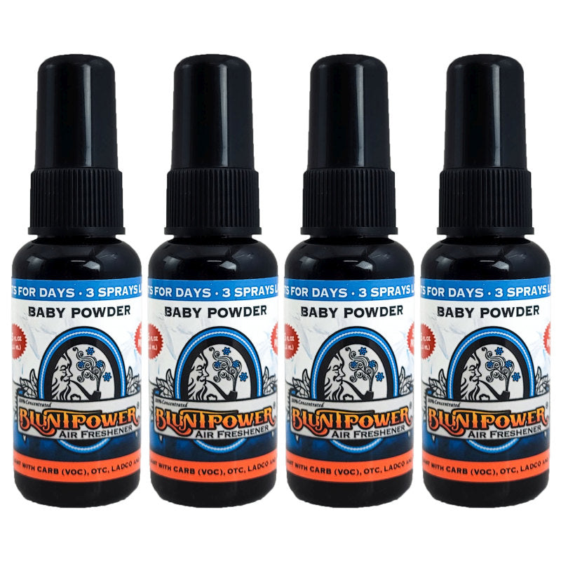 4-Pack: Blunt Power Spray 1.5 OZ Baby Powder Scent