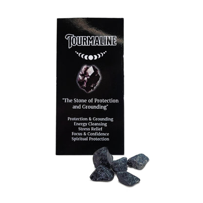 Black Tourmaline 15g 8" Incense Pack + Crystals, by Crystal Magic Incense
