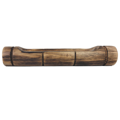 Bamboo Design 12"x2" Double Wooden Incense Burner & Ash Catcher