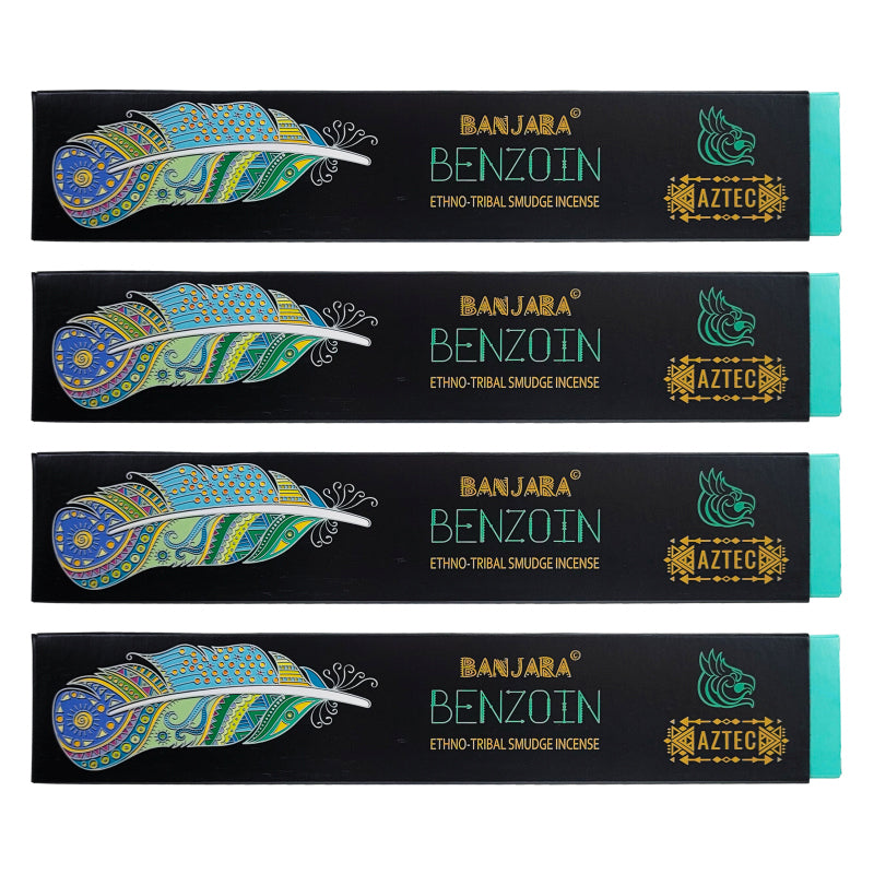 Benzoin 9" Ethno-Tribal Smudge Incense 15g Pack, by Banjara