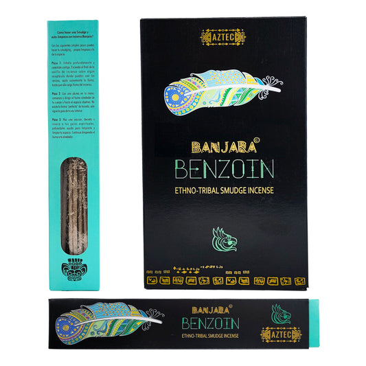 Benzoin 9" Ethno-Tribal Smudge Incense 15g Pack, by Banjara