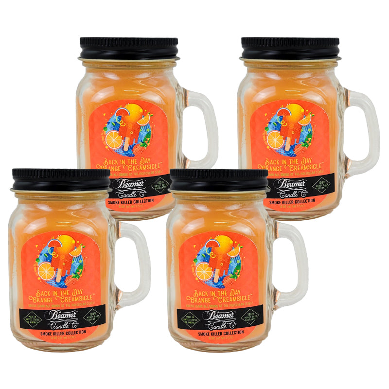 MINI 3" Back In The Day Orange Creamsicle Jar Candle, 4oz Odor & Smoke Killer, by Beamer Candle Co