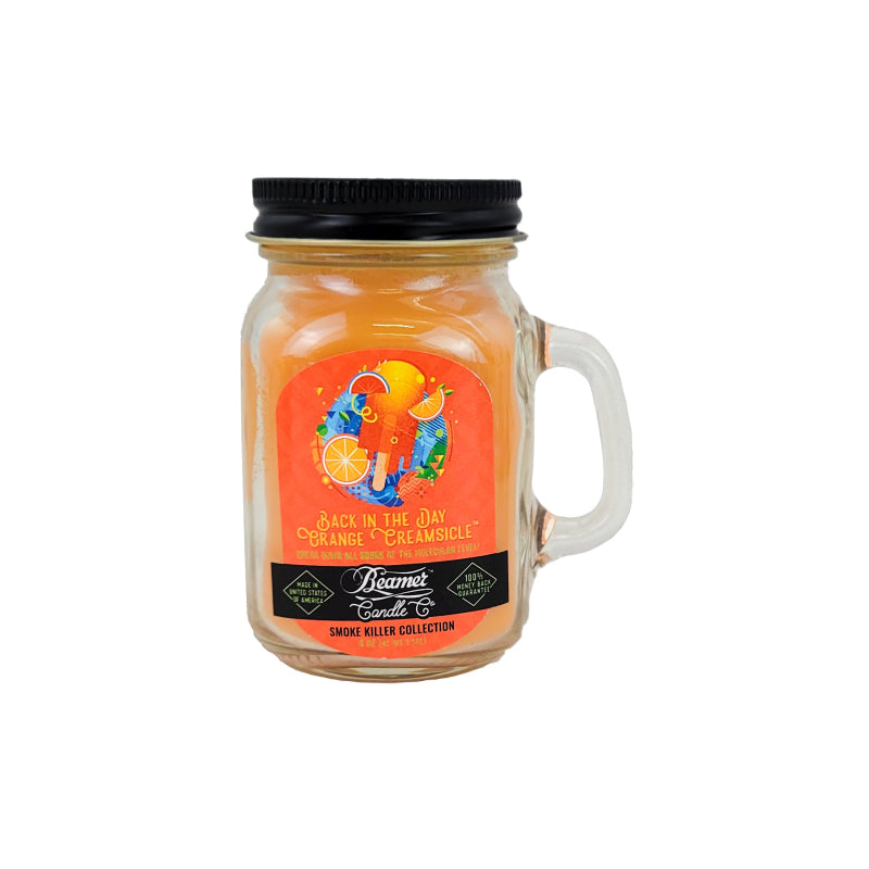 MINI 3" Back In The Day Orange Creamsicle Jar Candle, 4oz Odor & Smoke Killer, by Beamer Candle Co