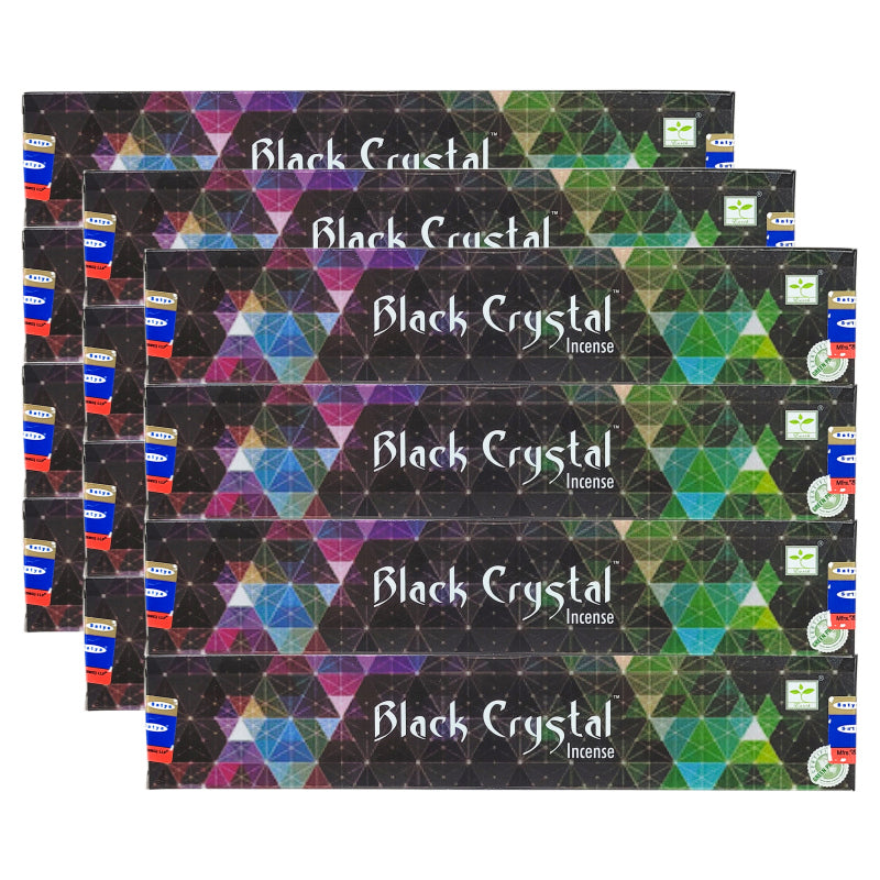 Black Crystal Scent Incense Sticks by Satya BNG, 15g Packs