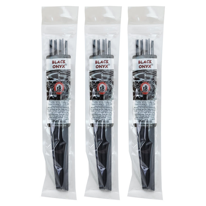 10.5" BluntEffects Incense Fragrance Wands, 12-Pack Black Onyx Scent