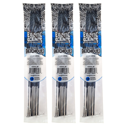 Black Patchouli Scent 11" Exotic Scents Incense