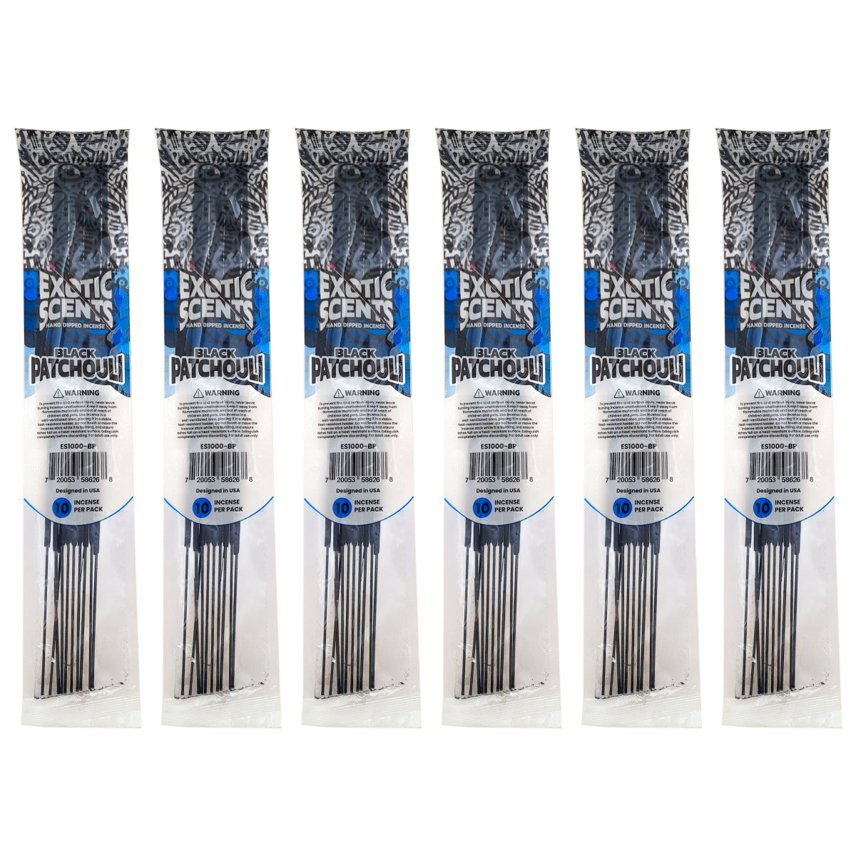 Black Patchouli Scent 11" Exotic Scents Incense