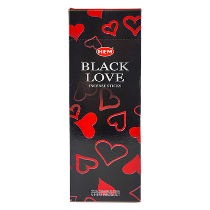HEM Incense Sticks 20-Stick Hex Packs, Black Love Scent