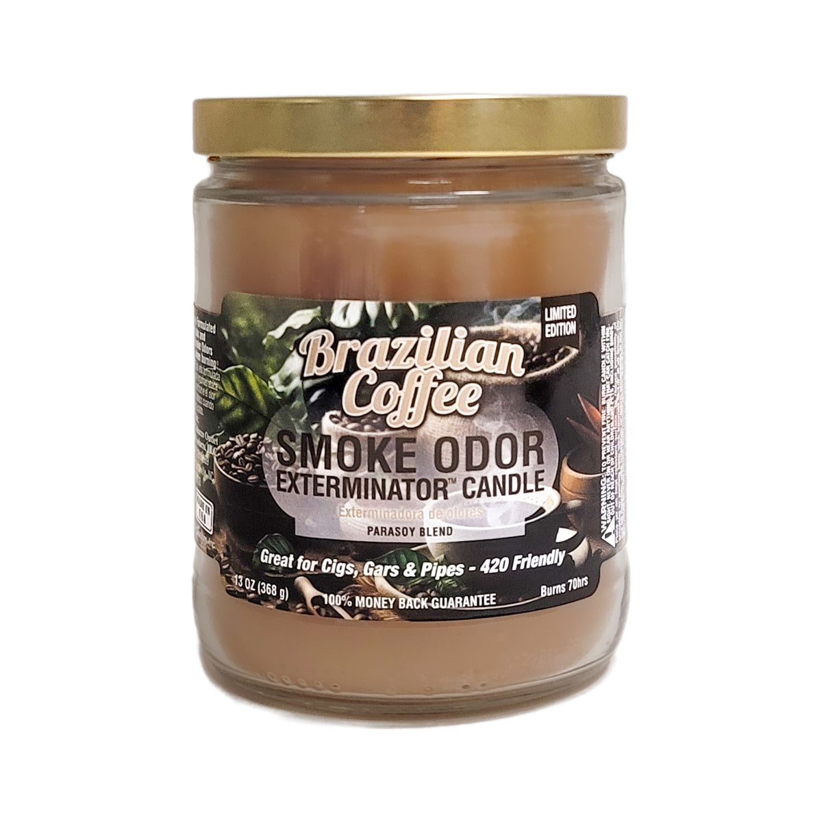 Brazilian Coffee 4" Odor Exterminator Glass Jar Candle 13oz
