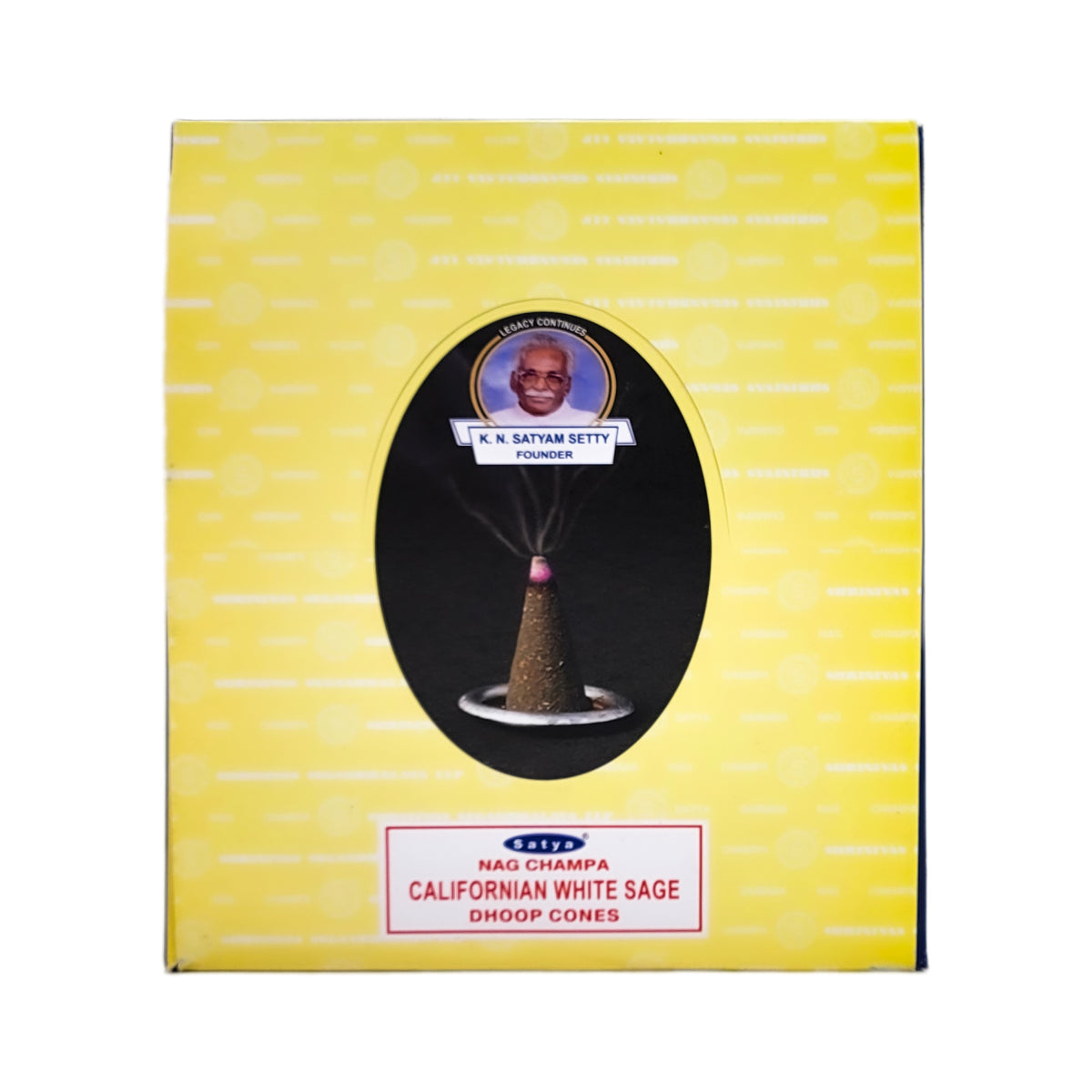 Satya Nag Champa Incense Cones, 12-Cone Packs, Californian White Sage