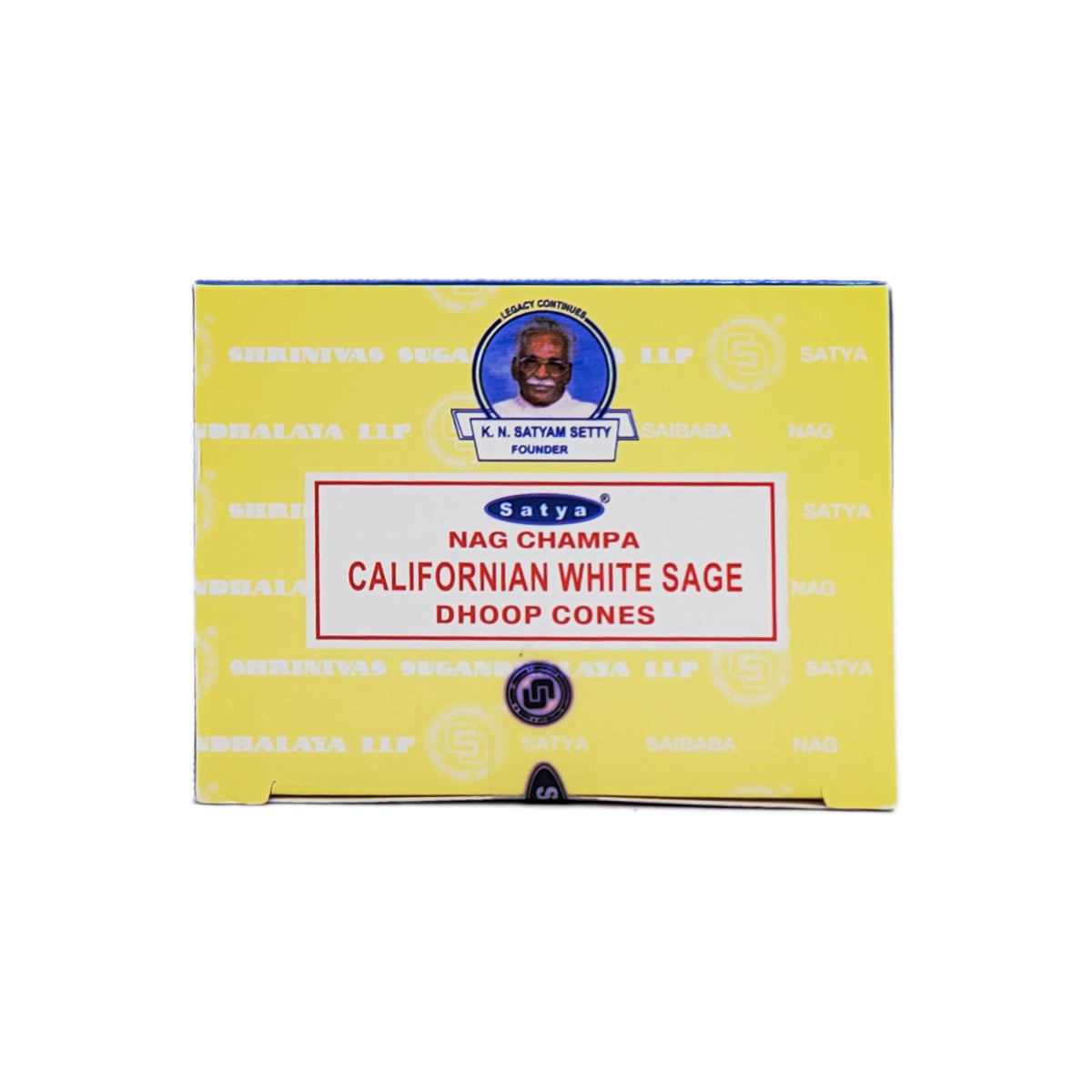 Satya Nag Champa Incense Cones, 12-Cone Packs, Californian White Sage