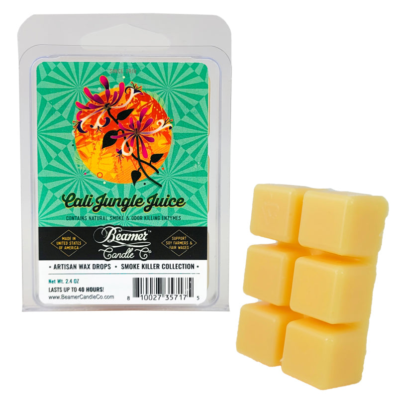 Cali Jungle Juice Scent, Wax Drop Melts Odor & Smoke Killer, by Beamer Candle Co
