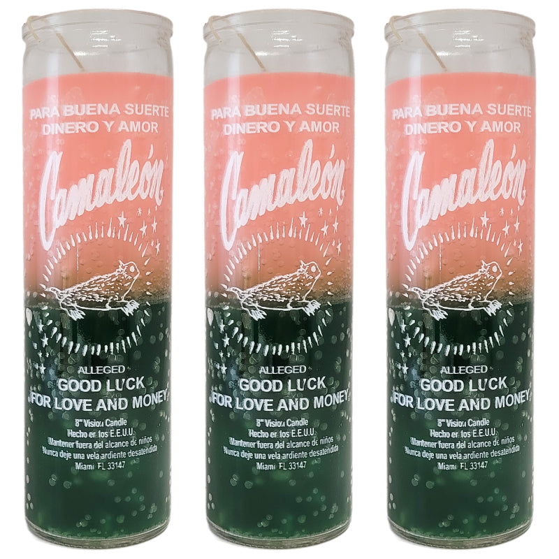 7 Day Candle, Chameleon (Pink/Green)