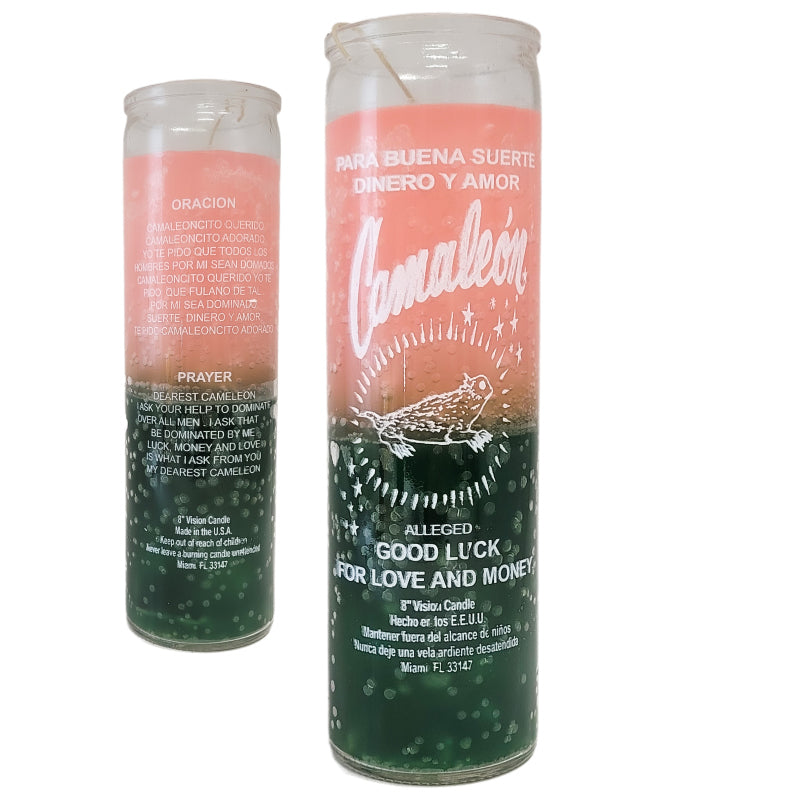 7 Day Candle, Chameleon (Pink/Green)
