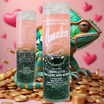 7 Day Candle, Chameleon (Pink/Green)