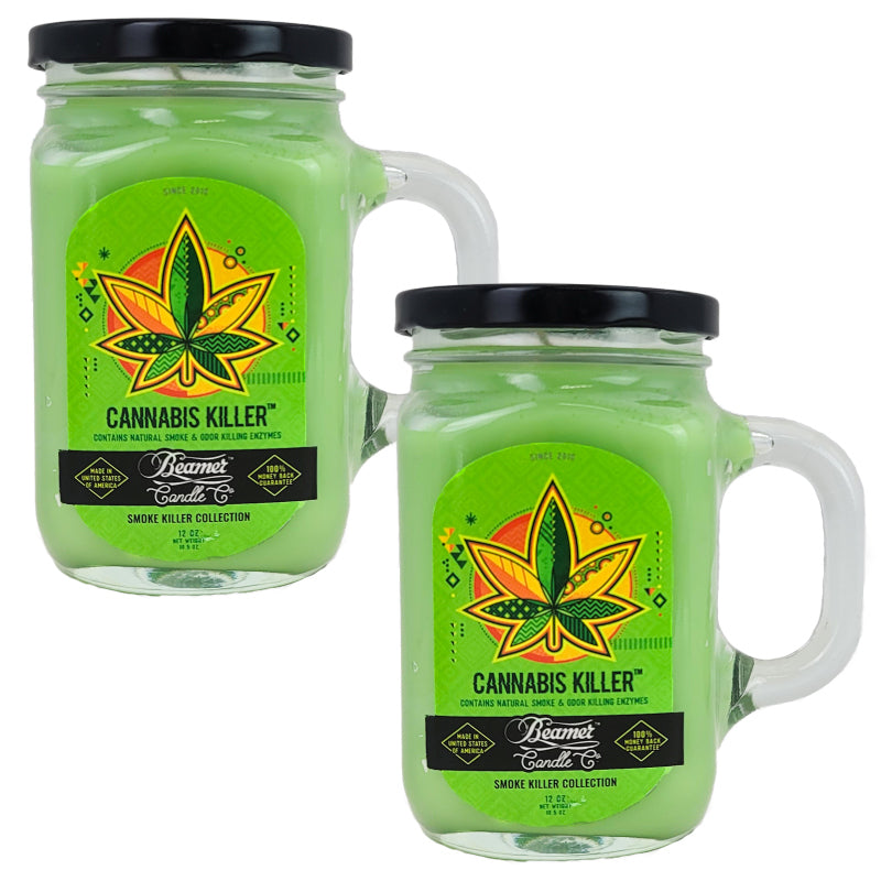 Canna Killer 5" Glass Jar Candle, 12oz Smoke Killer Collection, by Beamer Candle Co