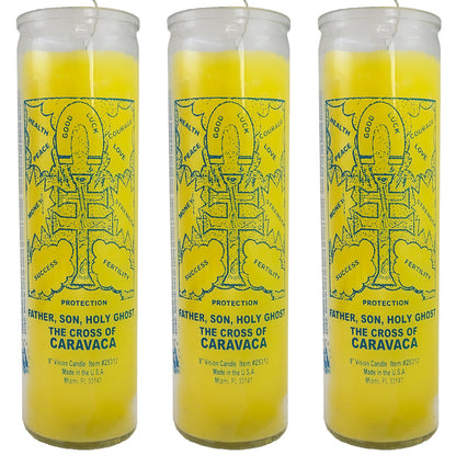 7 Day Candle, The Cross of Caravaca (Yellow)
