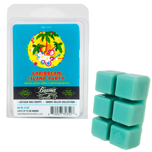 Caribbean Island Party Scent, Wax Drop Melts Odor & Smoke Killer, by Beamer Candle Co
