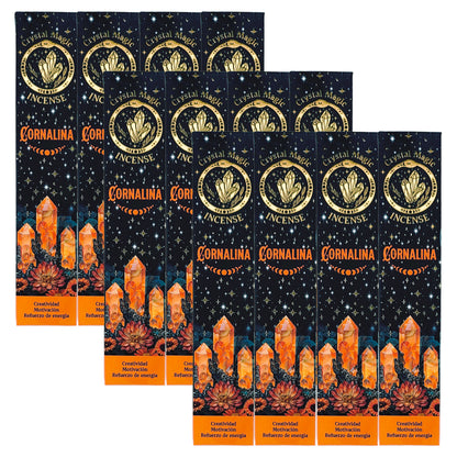 Carnelian 15g 8" Incense Pack + Crystals, by Crystal Magic Incense