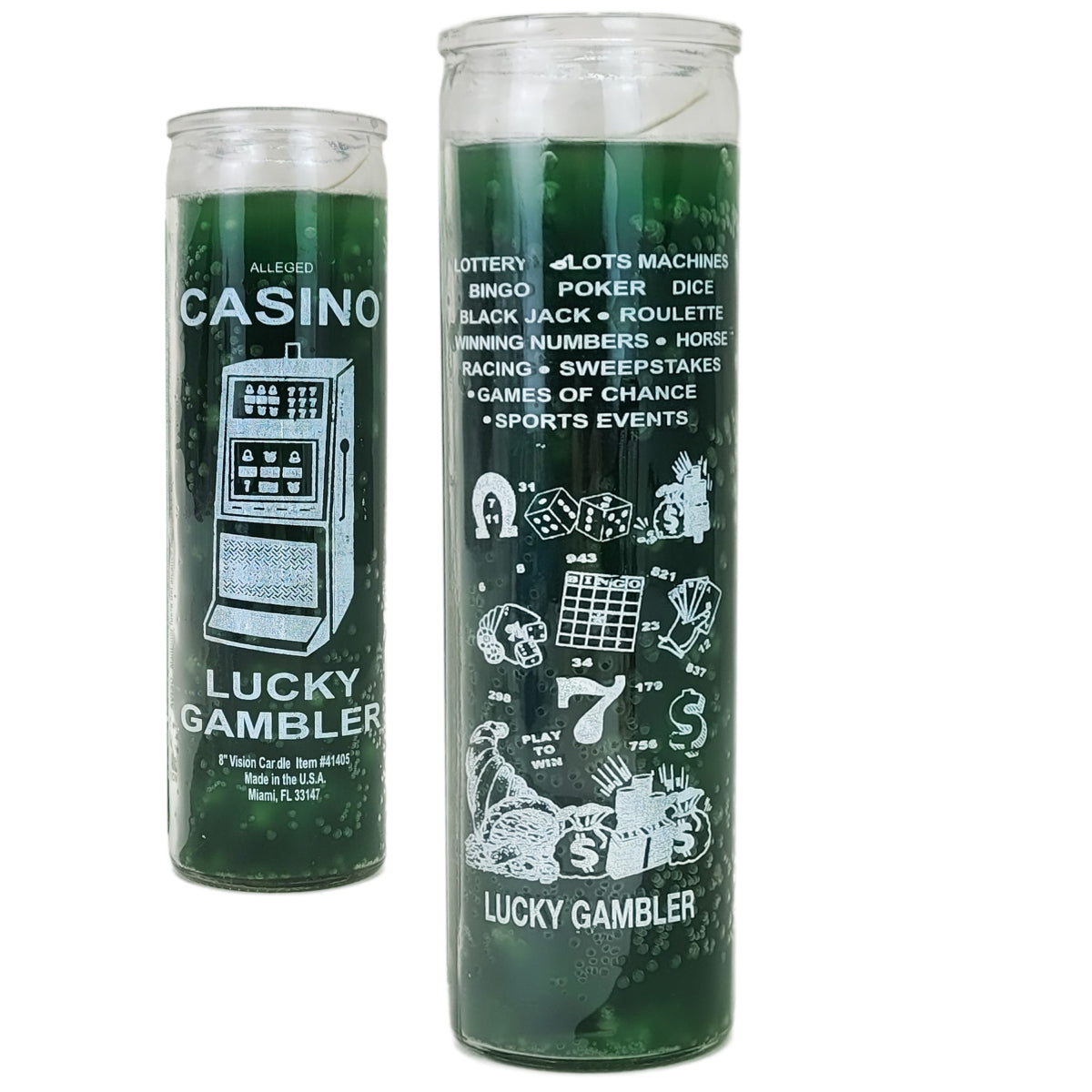 7 Day Candle, Lucky Gambler (Green)
