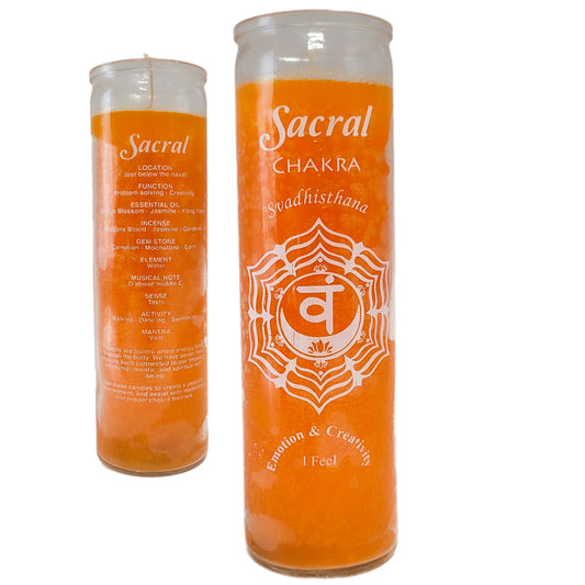 7 Day Candle, Sacral Chakra Svadhisthana (Orange)
