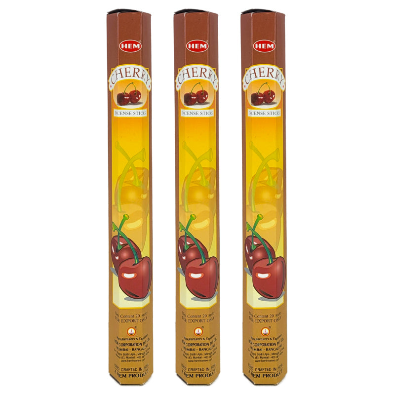 HEM Incense Sticks 20-Stick Hex Packs, Cherry
