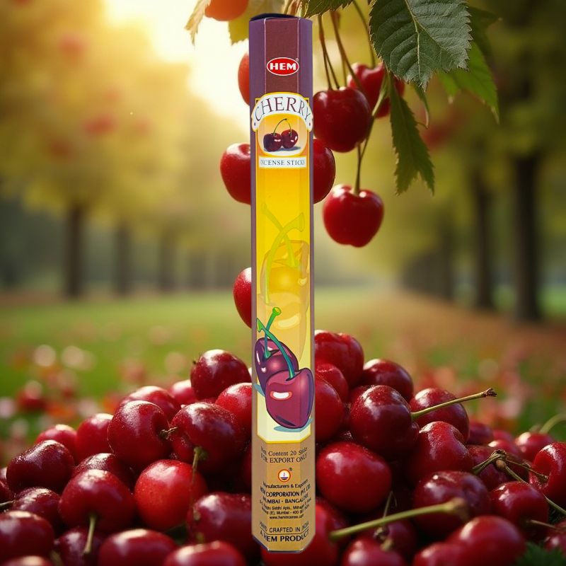 HEM Incense Sticks 20-Stick Hex Packs, Cherry