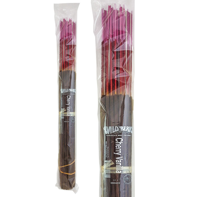 Cherry Vanilla 19" BIGGIES Wild Berry Incense, ~50ct Packs