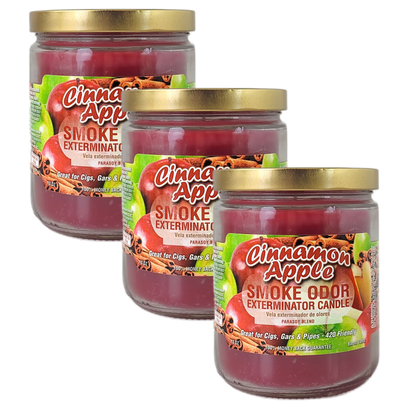 Cinnamon Apple 4" Odor Exterminator Glass Jar Candle 13oz