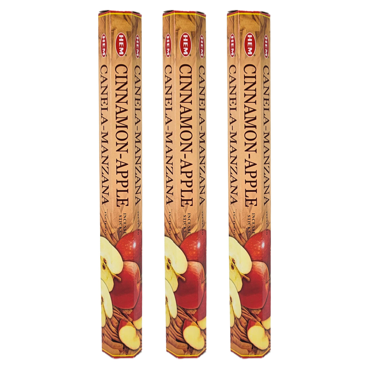 HEM Incense Sticks 20-Stick Hex Packs, Cinnamon Apple