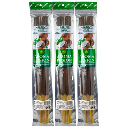 Coconut Scent Aroma Fusion 19" Jumbo Incense, 10-Stick Pack