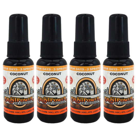 4-Pack: Blunt Power Spray 1.5 OZ Coconut Scent