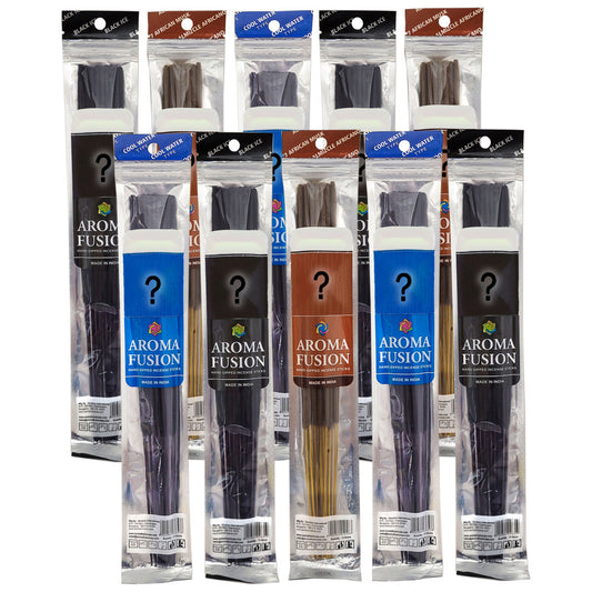 10 Packs Assorted Aroma Fusion Hand Dipped 11" Incense Sticks