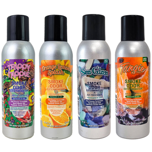 4-PACK "Citrus Burst" SAMPLER, 7oz Smoke Odor Exterminator Spray Aerosol Can, by Tobacco Outlet Products