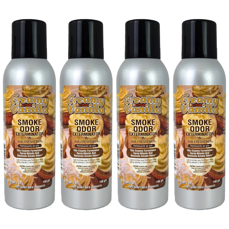 Creamy Vanilla Scent 7oz Smoke Odor Exterminator Aerosol Can Spray