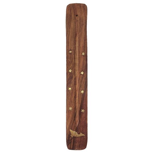 10" Wood Incense Burner & Ash Catcher, Whale Design