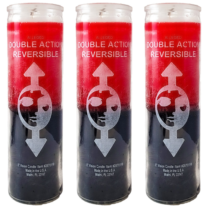 7 Day Candle, Double Action Reversible Red/Black