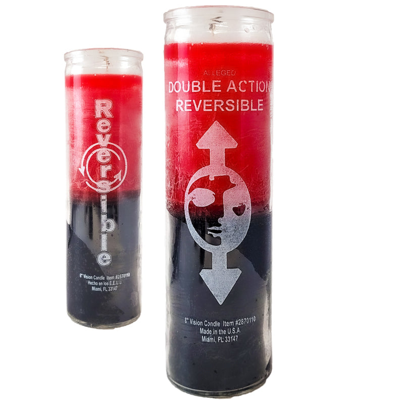 7 Day Candle, Double Action Reversible Red/Black