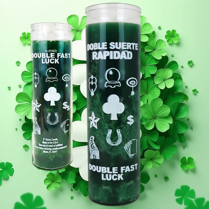7 Day Candle, Double Fast Luck (Green)